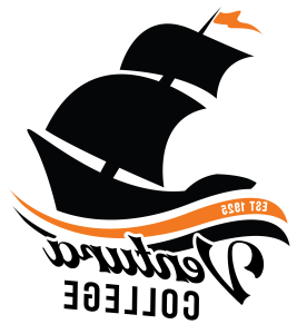 VC logo of ship with two sails on an orange wave with text 澳门皇家赌城在线 COllege Est. 1925